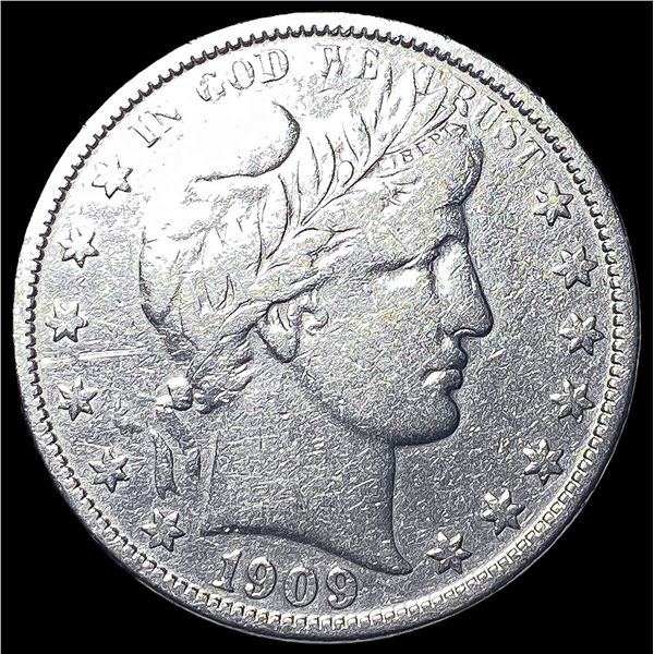 1909-O Silver Barber Half Dollar LIGHTLY  CIRCULATED