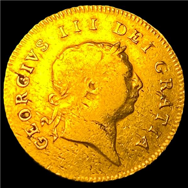 1806 Great Britain .1177oz Gold 1/2 Guinea NEARLY UNC