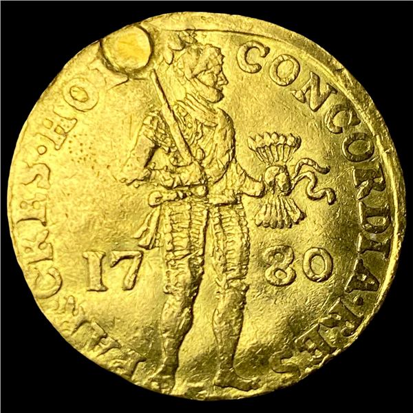 1780 Netherlands Holland Gold Ducat .1106oz  CLOSELY UNCIRCULATED