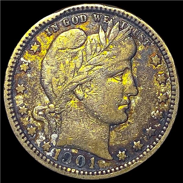 1901 Silver Barber Quarter ABOUT UNCIRCULATED