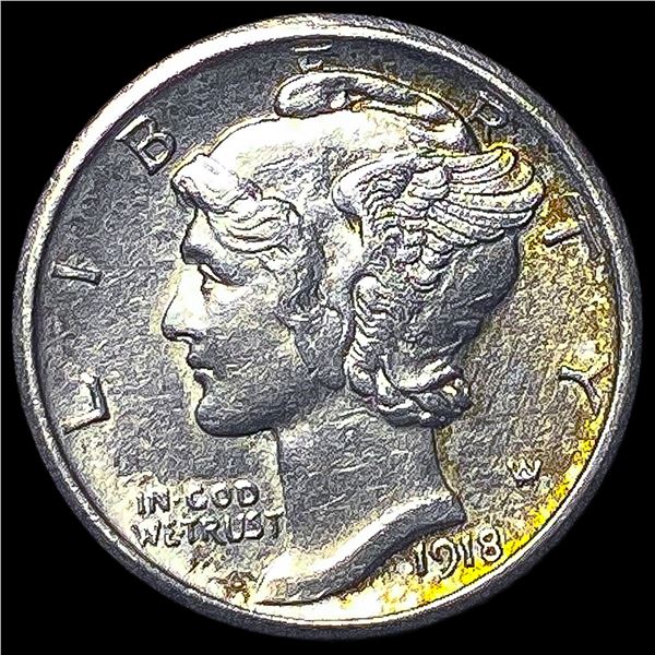 1918-S Silver Mercury Dime CLOSELY  UNCIRCULATED