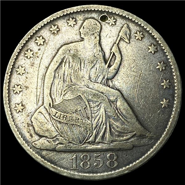 1858-O Silver Seated Liberty Half Dollar HIGH GRADE