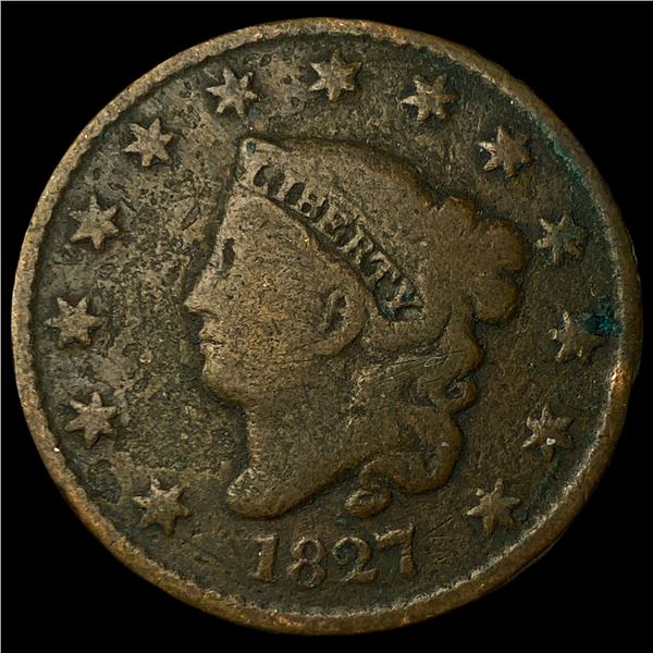 1827 Coronet Head Large Cent LIGHTLY  CIRCULATED