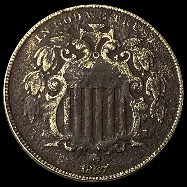 1867 Shield Nickel LIGHTLY CIRCULATED