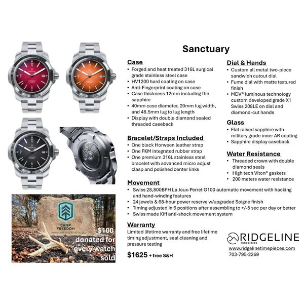 THE SANCTUARY WATCH BY RIDGELINE TIMEPIECES #1