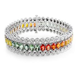 Genuine 29.15 ctw Diamond & Multi-color Sapphire Bracelet  