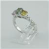 Image 1 : Ring 2.16 ctw Diamond & Multi-color  14K White Gold- SRP$ 2666