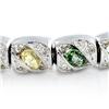 Image 2 : Genuine 7.51 ctw Diamond & Multi-color Sapphire Bracelet  