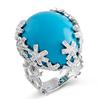 Image 1 : Genuine 36.12 ctw Diamond & Turquoise Ladies Ring  