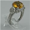 Image 1 : Ring 4.45 ctw Diamond & Citrine  18K  White Gold- SRP$ 4808