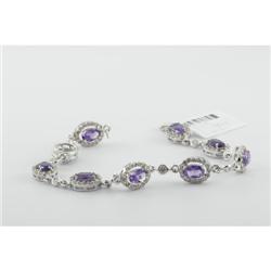 Bracelet 5.02 ctw Diamond & Amethyst  18K White Gold- SRP$ 6423