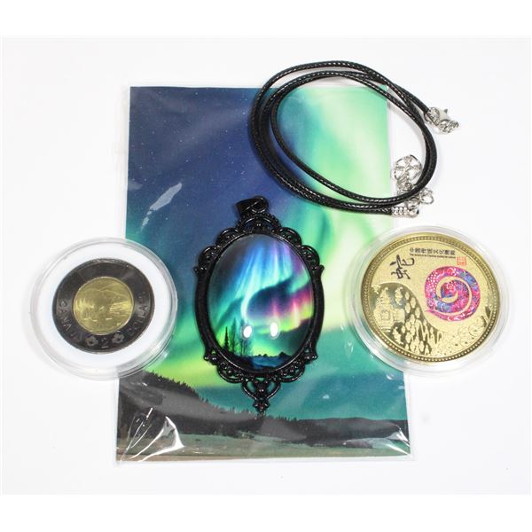 NORTHERN LIGHTS PENDANT, LUNAR YEAR OF THE SNAKE...
