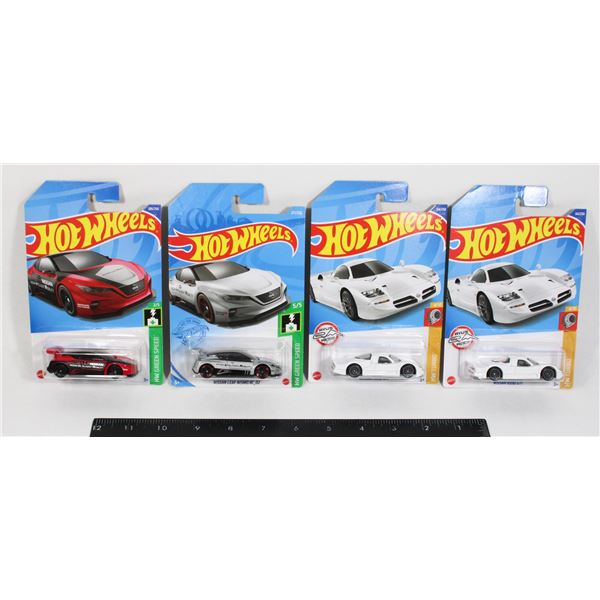 LOT OF FOUR HOT WHEELS NISSAN DIECAST VEHICLES