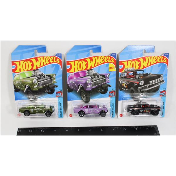 LOT OF 3 HOT WHEELS BEL AIR GASSER CARS