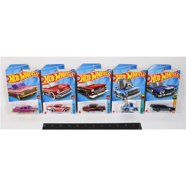 LOT OF FIVE HOT WHEELS CHEVY DIECAST VEHICLES