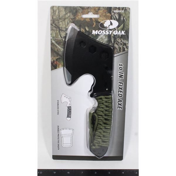 NEW MOSSY OAK 10" FIXED AXE WITH SHEATH