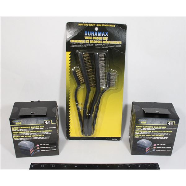 SANDING BLOCK KIT/ WIRE BRUSH SETS (NEW)