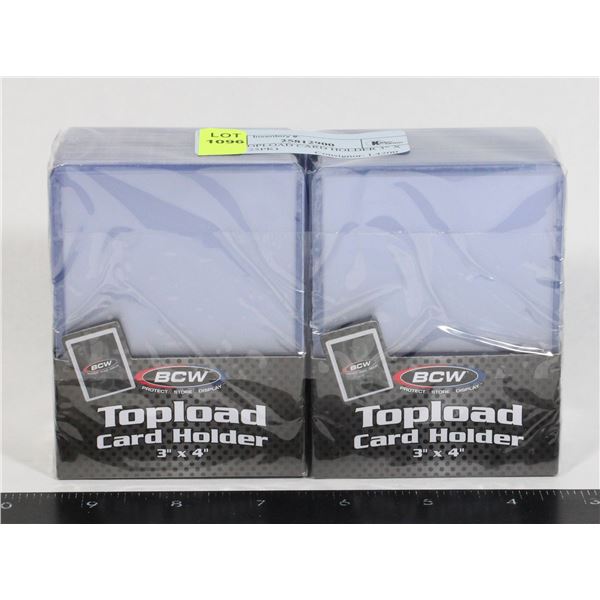 BCW TOP LOAD CARD HOLDER 3" X 4" (2 X 25PK)