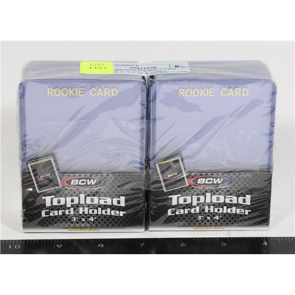 BCW TOP LOAD ROOKIE CARD HOLDER 3" X 4" (2 X 25PK)