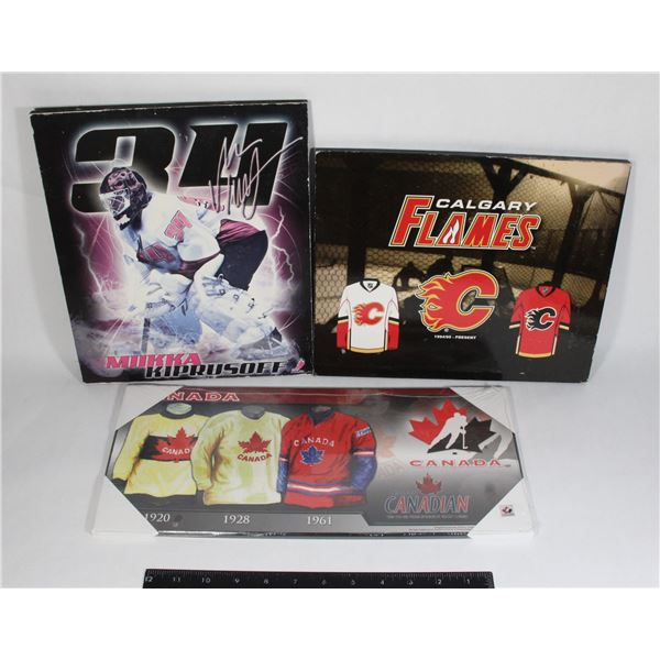THREE HOCKEY WALL PHOTOS