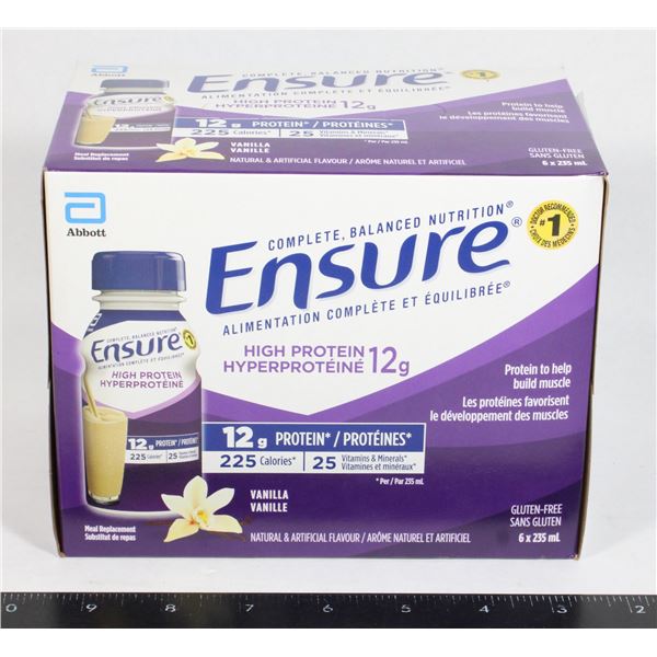 ENSURE HIGH PROTEIN 12G (6x235ML) EXP: 2026/JUNE/1