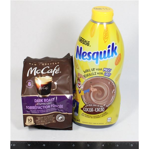 MCCAFE DARK ROAST ESPRESSO  AND NESTLE NESQUIK