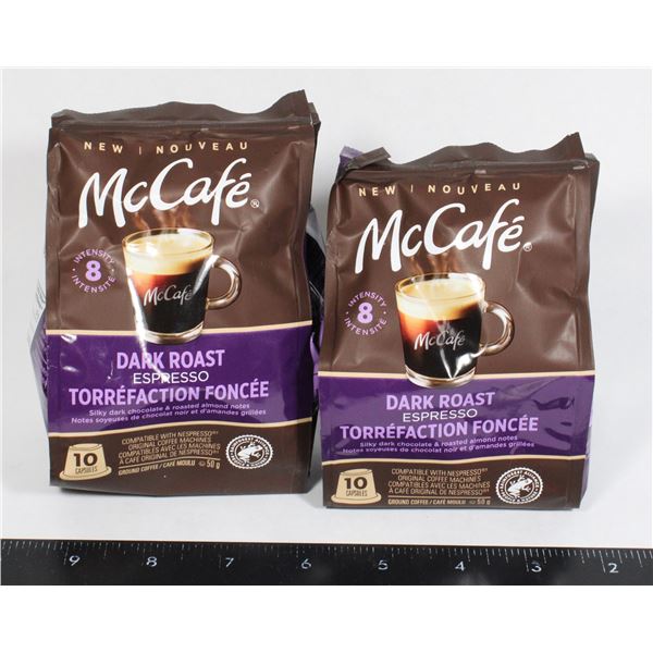 TWO BAGS MCCAFE DARK ROAST ESPRESSO 10 PACK