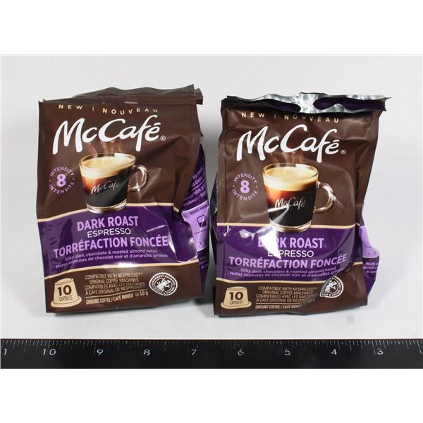 TWO BAGS MCCAFE DARK ROAST ESPRESSO 10 PACK