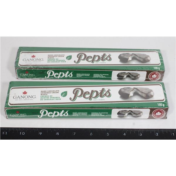 PAIR OF PEPTS DARK CHOCOLATE MINTS (2 X 100G)