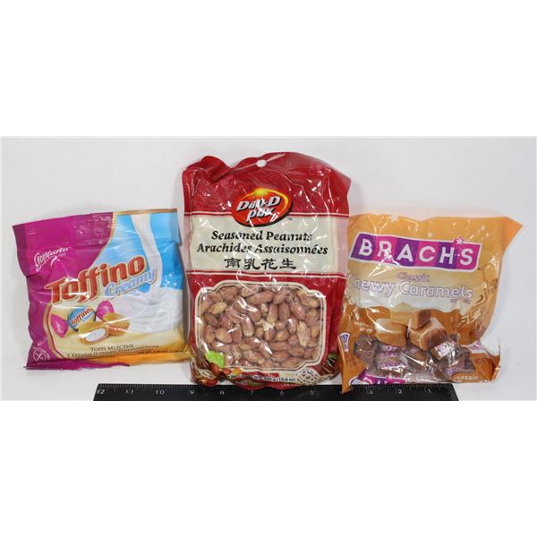ASSORTED SNACK PACK - PEANUTS, TOFFEE, CARAMELS