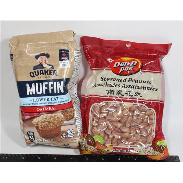 QUAKER MUFFIN MIX & DAN-D SEASONED PEANUTS
