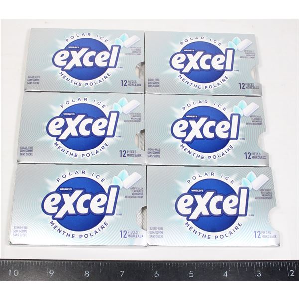 LOT OF 6 EXCEL POLAR ICE GUM