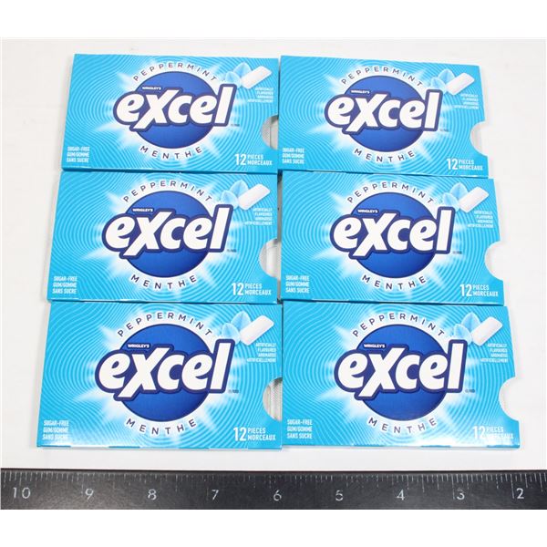 LOT OF 6 EXCEL PEPPERMINT GUM