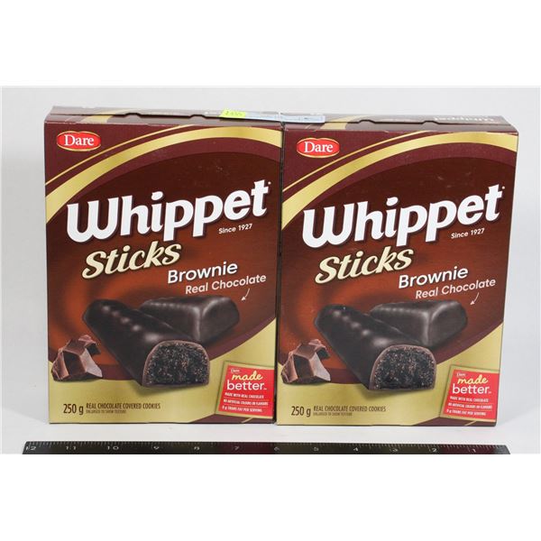PAIR OF WHIPPET STICKS BROWNIE (2 X 250G)