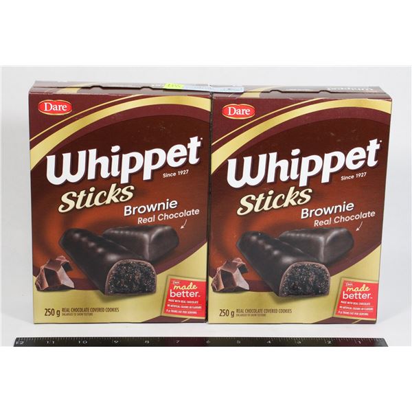 PAIR OF WHIPPET STICKS BROWNIE (2 X 250G)