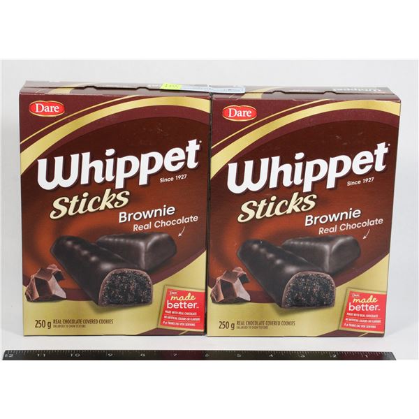 PAIR OF WHIPPET STICKS BROWNIE (2 X 250G)