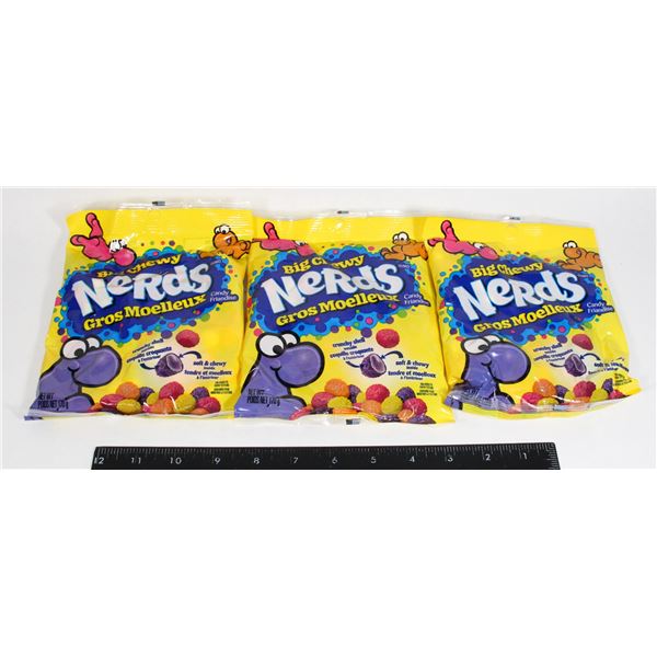 3 BAGS OF BIG CHEWY NERDS