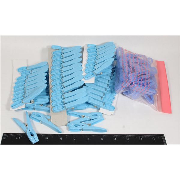 LOT OF PLASTIC CLOTHES PINS