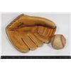 Image 1 : VINTAGE HURRICANE BASEBALL GLOVE & BASEBALL