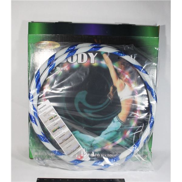 NEW FITBODY LED LIGHT UP HULA HOOP -BLUE