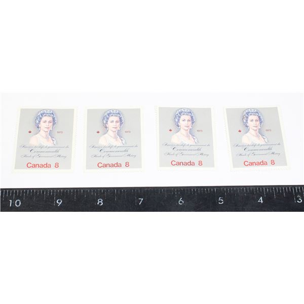 CANADA 1973 ROYAL VISIT STAMPS, LOT OF 4