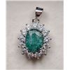 Image 1 : *^2.8 ct Certified Silver Emerald gemstone Pendant ($2,165 Appraisal)
