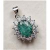Image 2 : *^2.8 ct Certified Silver Emerald gemstone Pendant ($2,165 Appraisal)