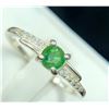 Image 2 : *^1.4 ct Certified Silver Emerald gemstone Ring - Size 7  ($1,193 Appraisal)
