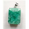 Image 2 : *^4.2 ct Certified Silver Emerald gemstone Pendant ($9,935 Appraisal)