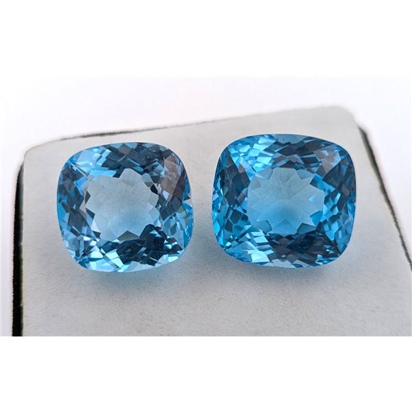 *^43.67 ct Certified Royal Blue Topaz gemstone Pair ($10,900 Appraisal)