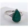 Image 1 : *^2.5 ct Certified Silver Emerald gemstone Ring - Size 6 ($3,930 Appraisal)