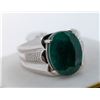 Image 1 : *^10 ct Certified Silver Emerald gemstone Ring - Size 11 ($15,607 Appraisal)