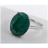 Image 1 : *^3.8 ct Certified Silver Emerald gemstone Ring - Size 9 ($9,130 Appraisal)
