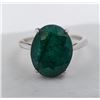 Image 2 : *^3.8 ct Certified Silver Emerald gemstone Ring - Size 9 ($9,130 Appraisal)